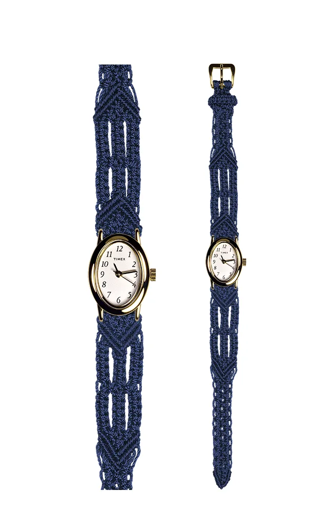 106 Navy - Narrow with Timex Gold Cavatina Watch