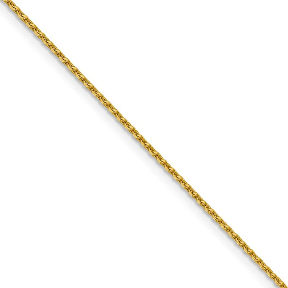 1.25mm 14k Yellow Gold Diamond Cut Oval Open Cable Necklace Chain