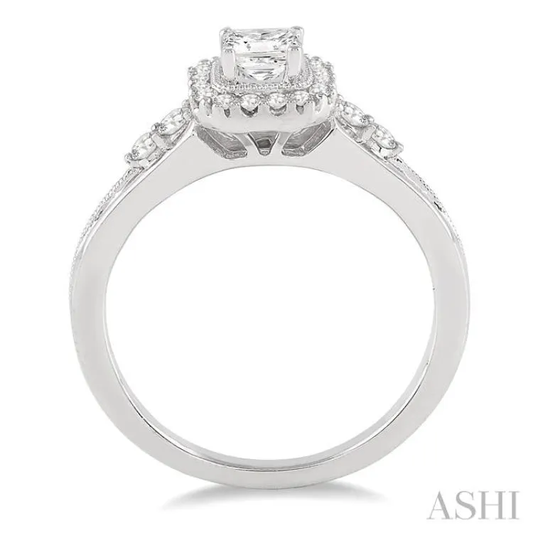 1/4 Ctw Diamond Semi-Mount Engagement Ring in 14K White Gold