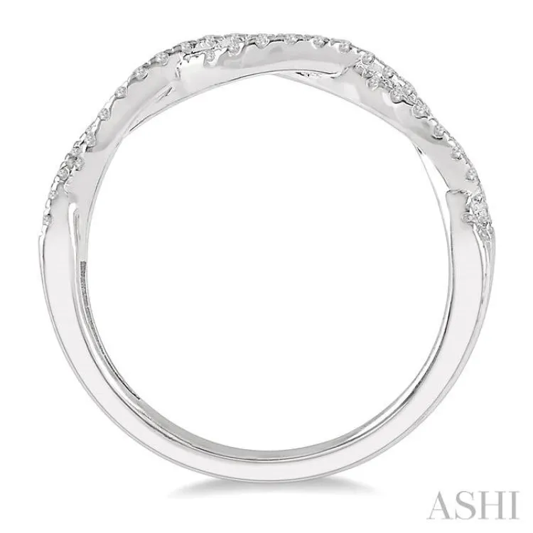 1/5 Ctw Entwined Round Cut Diamond Fashion Ring in 14K White Gold