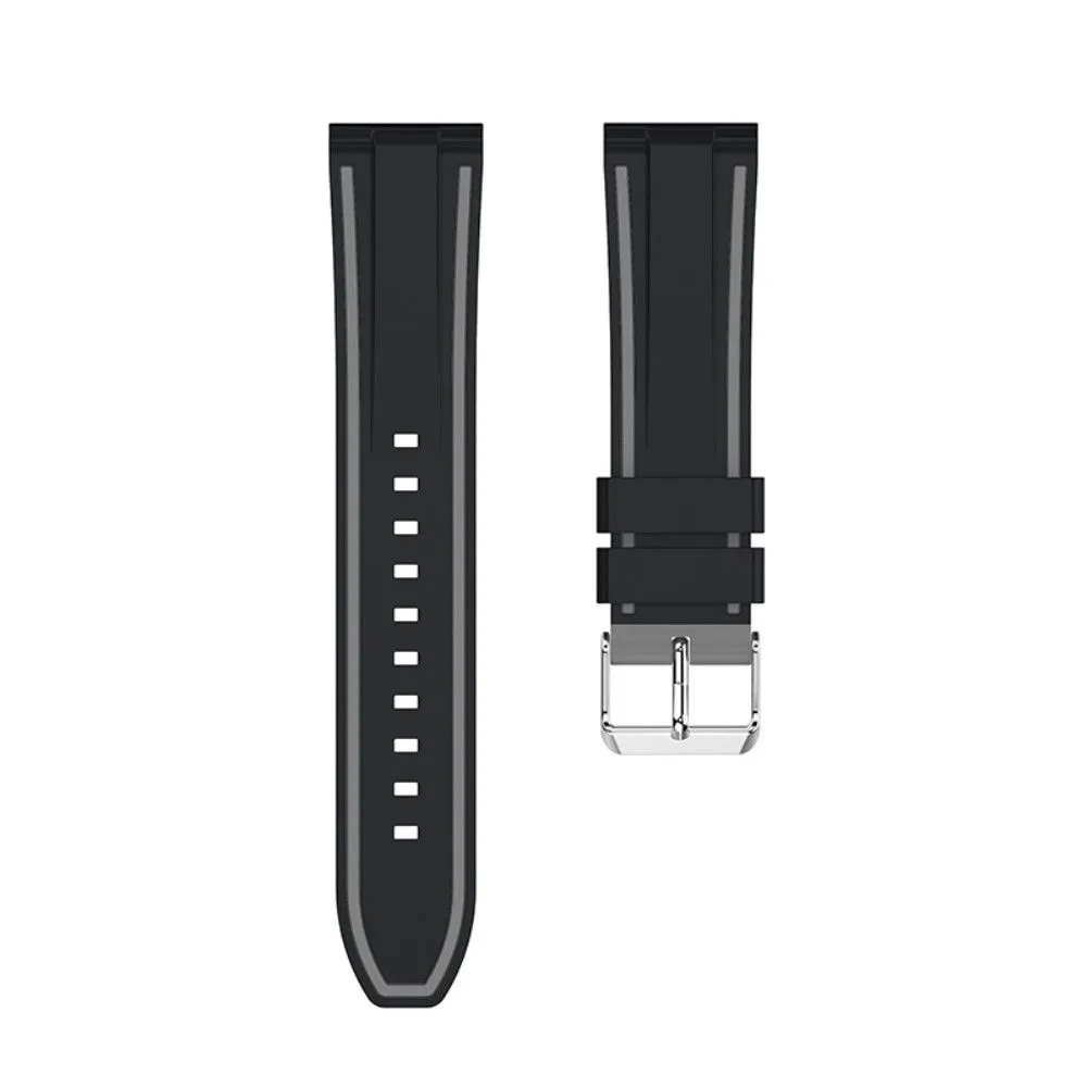 22mm Universal cool design silicone watch strap - Black Grey