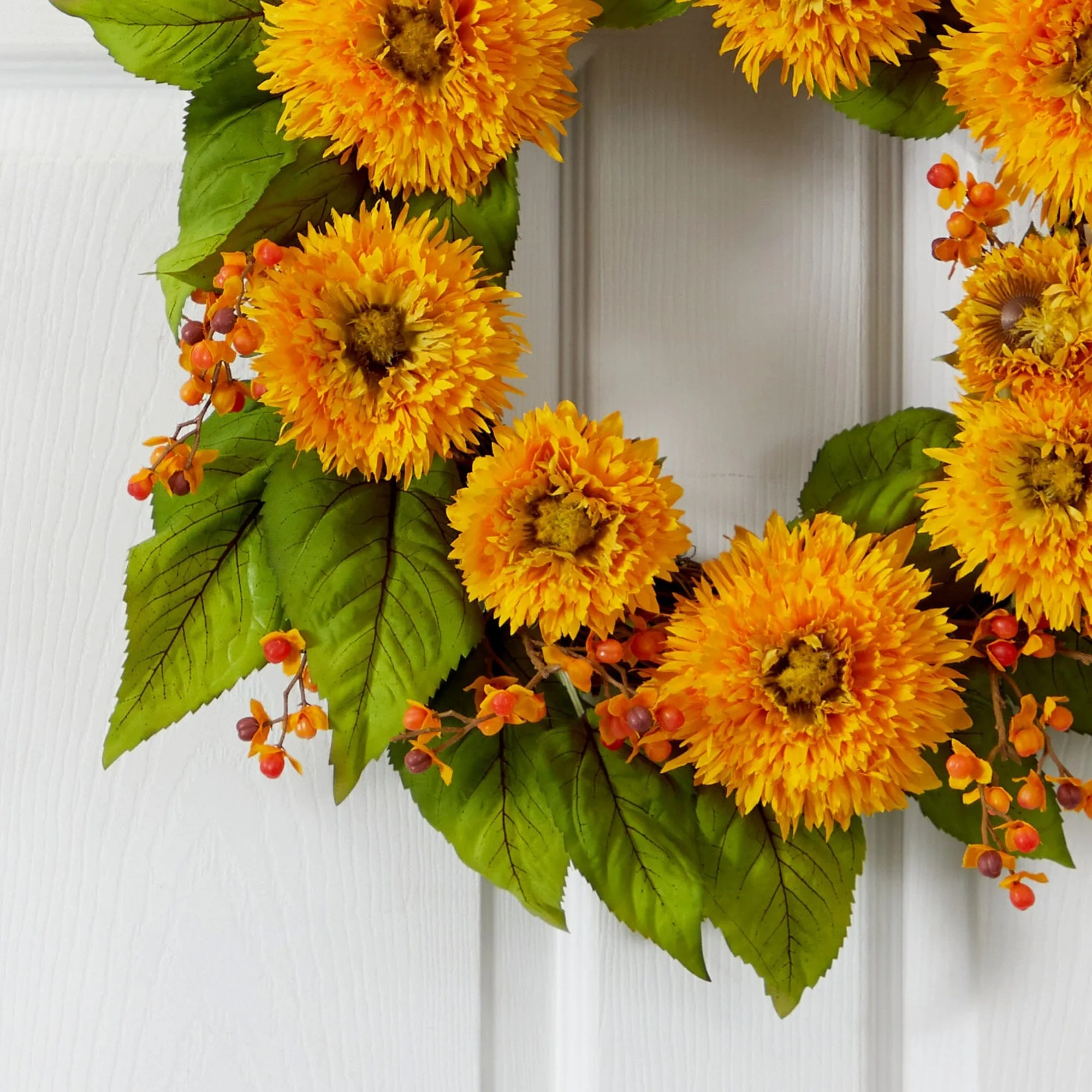 22" Golden Sunflower Wreath