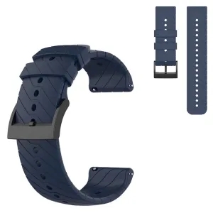 24mm twill texture silicone watch strap for Suunto device - Midnight Blue