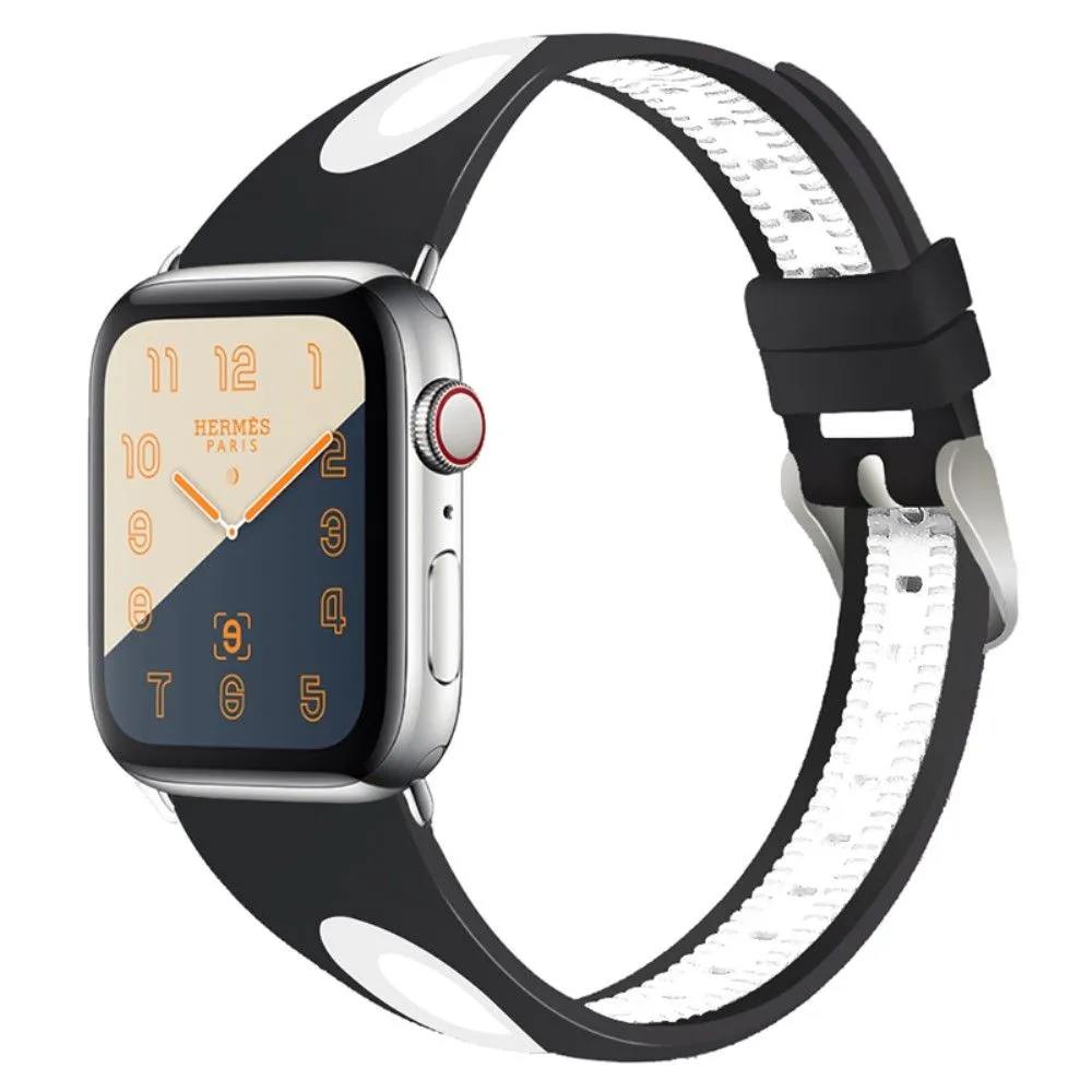 Apple Watch (41mm) sports bi-color silicone watch strap - Black / White