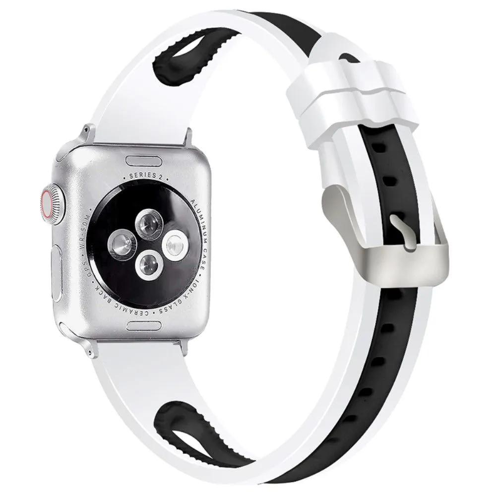 Apple Watch (41mm) sports bi-color silicone watch strap - White / Black