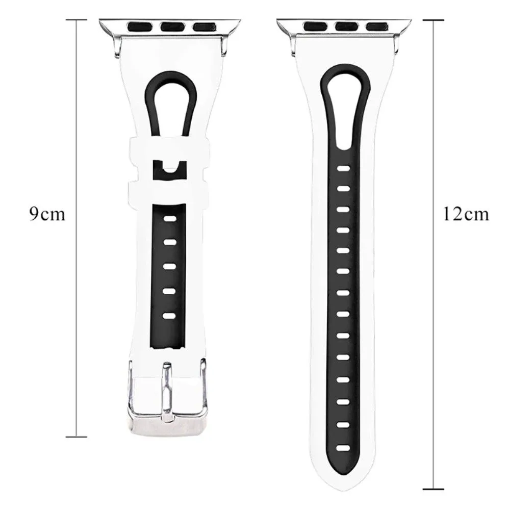 Apple Watch (41mm) sports bi-color silicone watch strap - White / Black