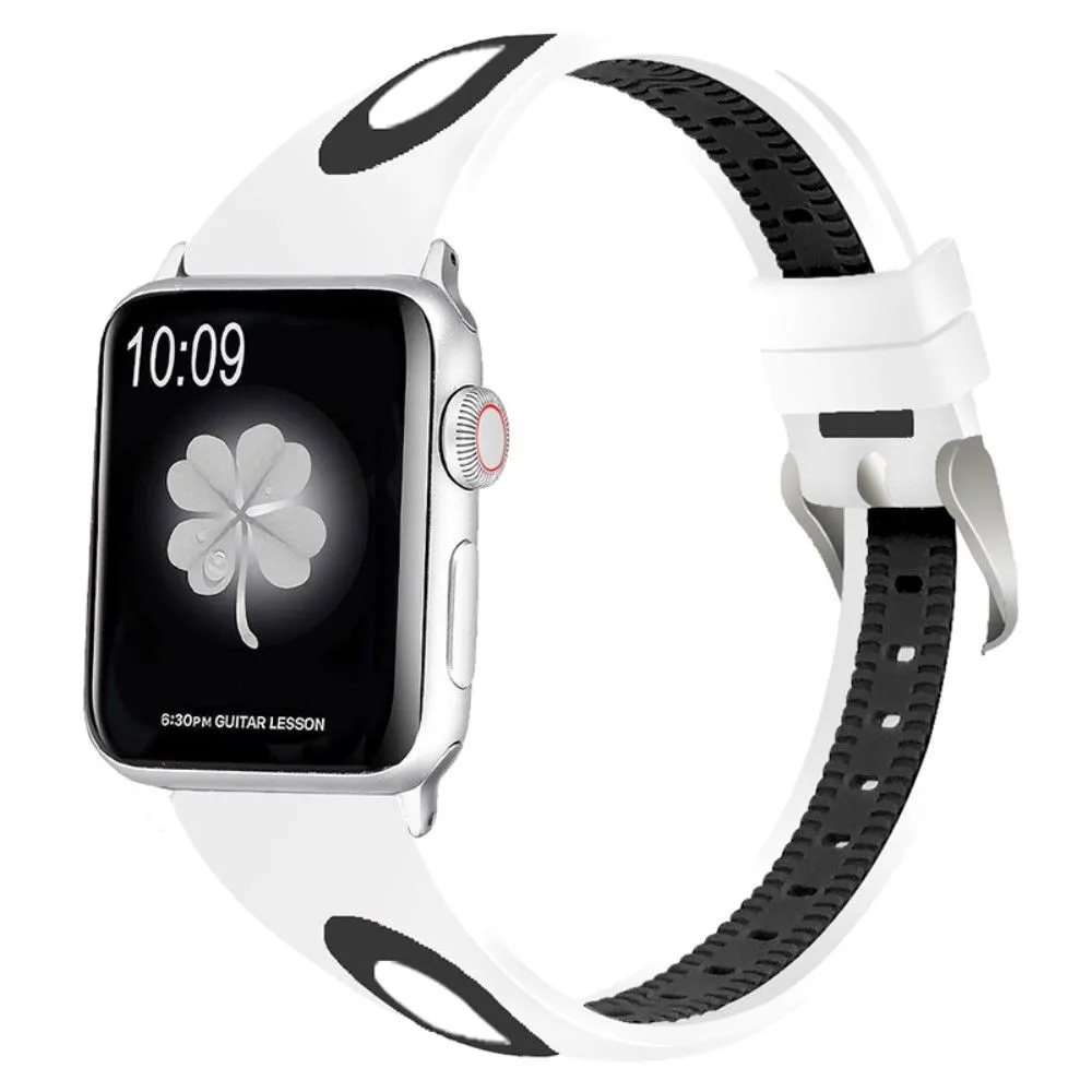 Apple Watch (41mm) sports bi-color silicone watch strap - White / Black