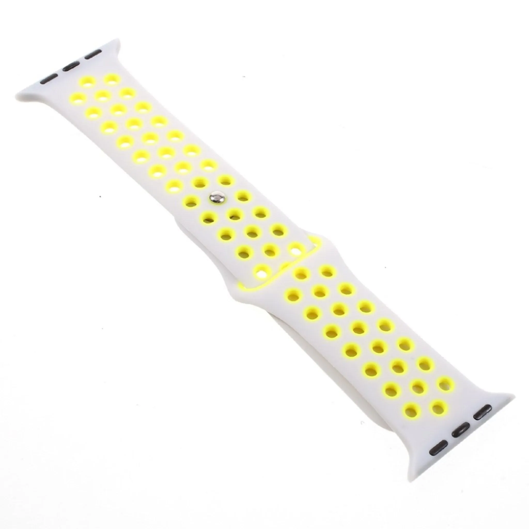 Apple Watch 42mm hollowing soft silicone watchband - Yellow / White