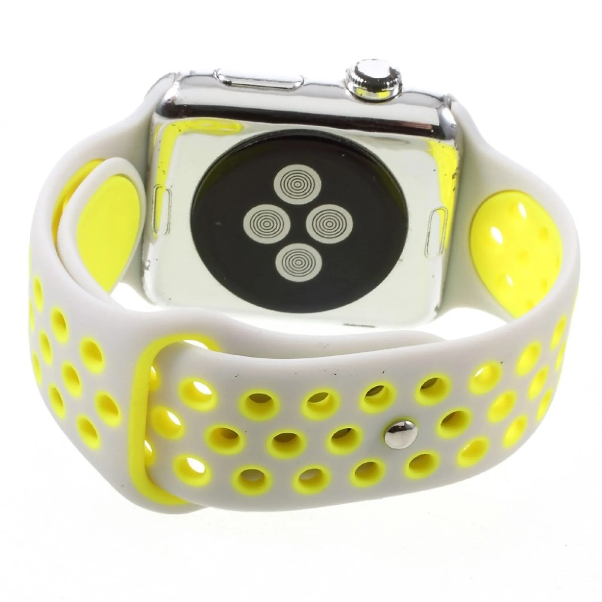 Apple Watch 42mm hollowing soft silicone watchband - Yellow / White