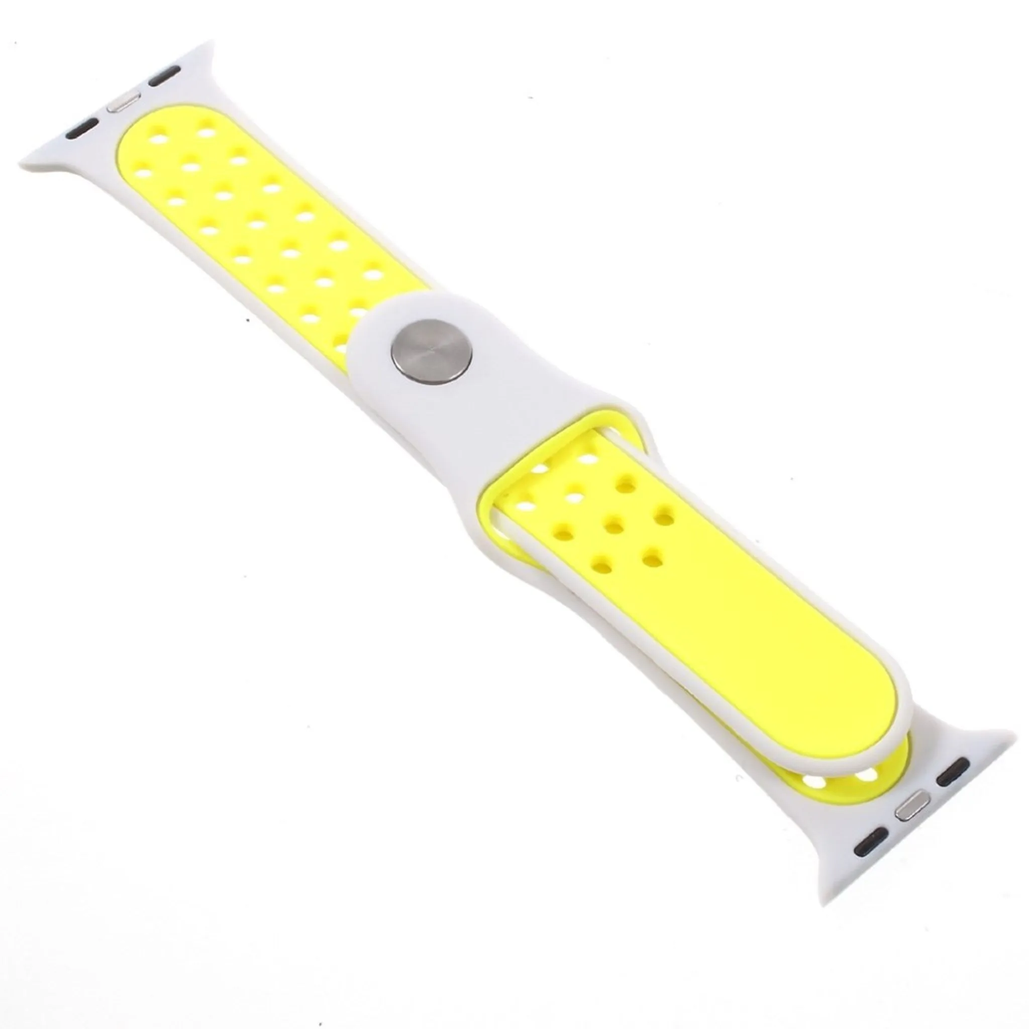 Apple Watch 42mm hollowing soft silicone watchband - Yellow / White