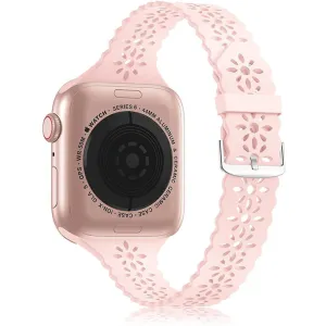 Apple Watch (45mm) stylish blossom silicone watch strap - Pink