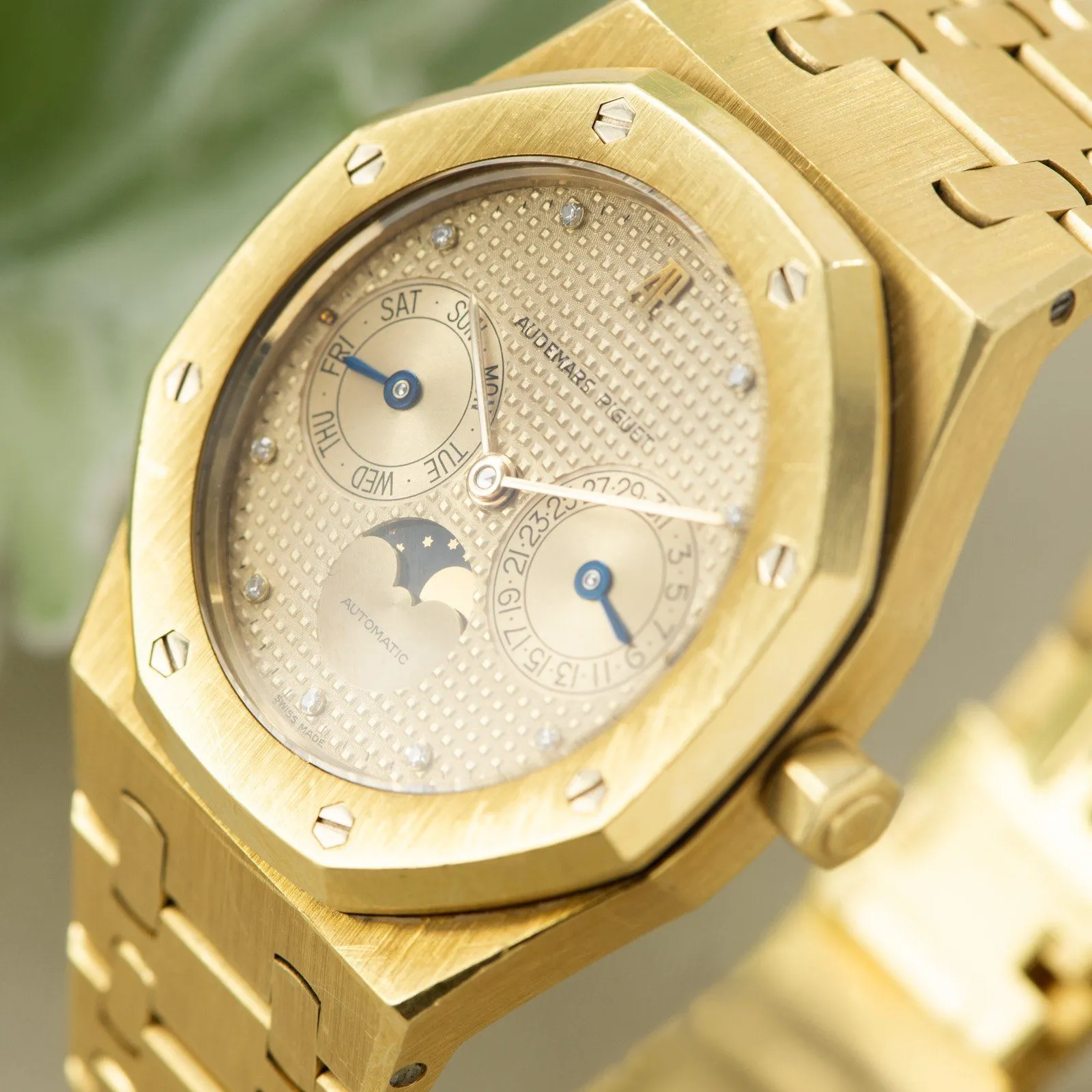 Audemars Piguet Royal Oak Yellow Gold Day Date 25594BA rare diamond dial