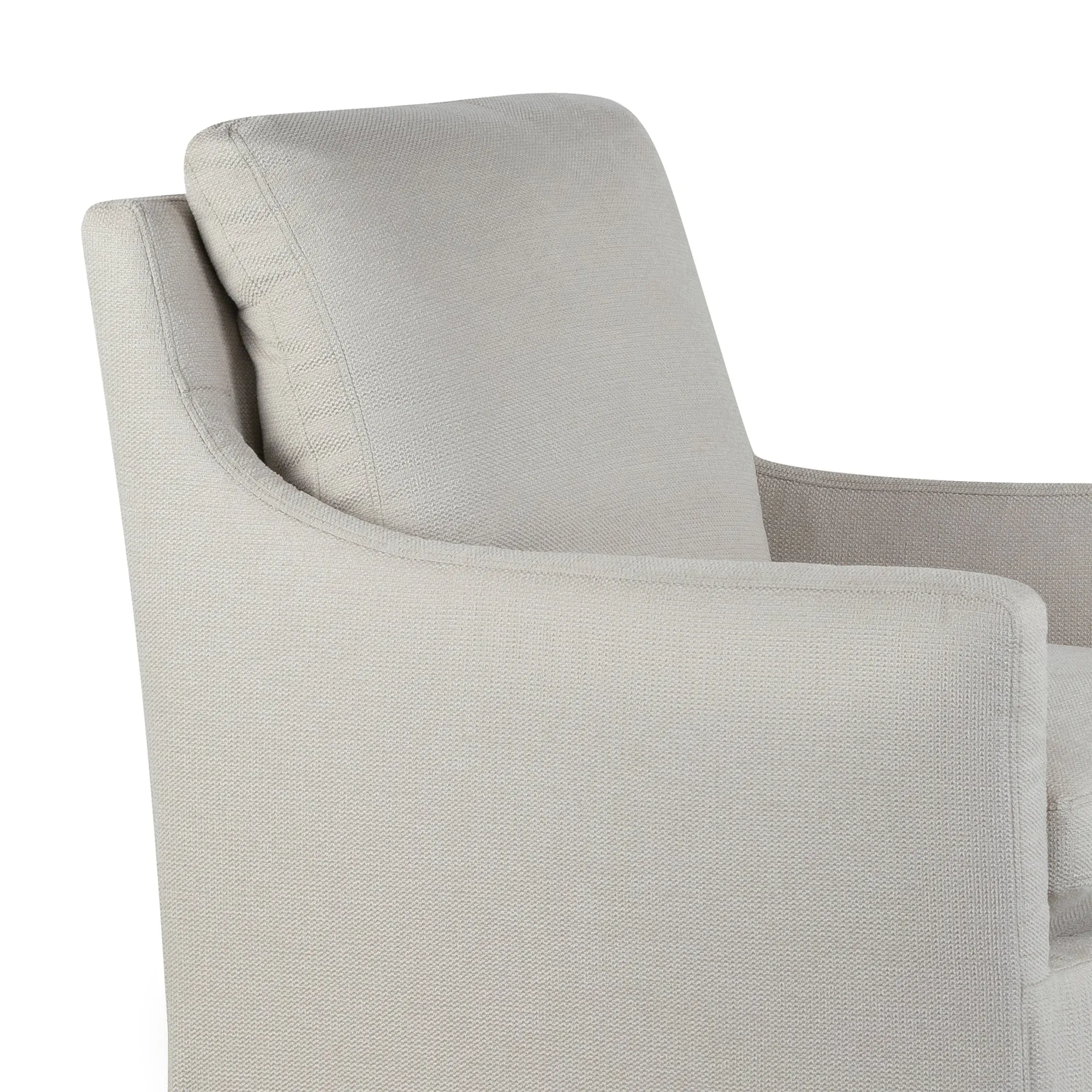 Axel Beige Fabric Accent Chair with Down Feathers