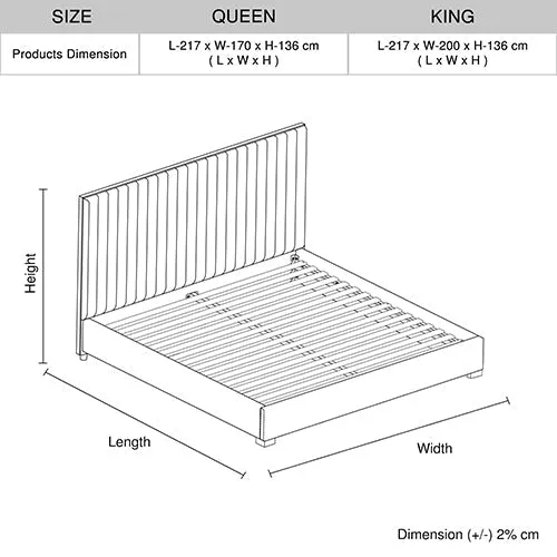 Bedzy Luxe Hillsdale King Bed Frame Grey