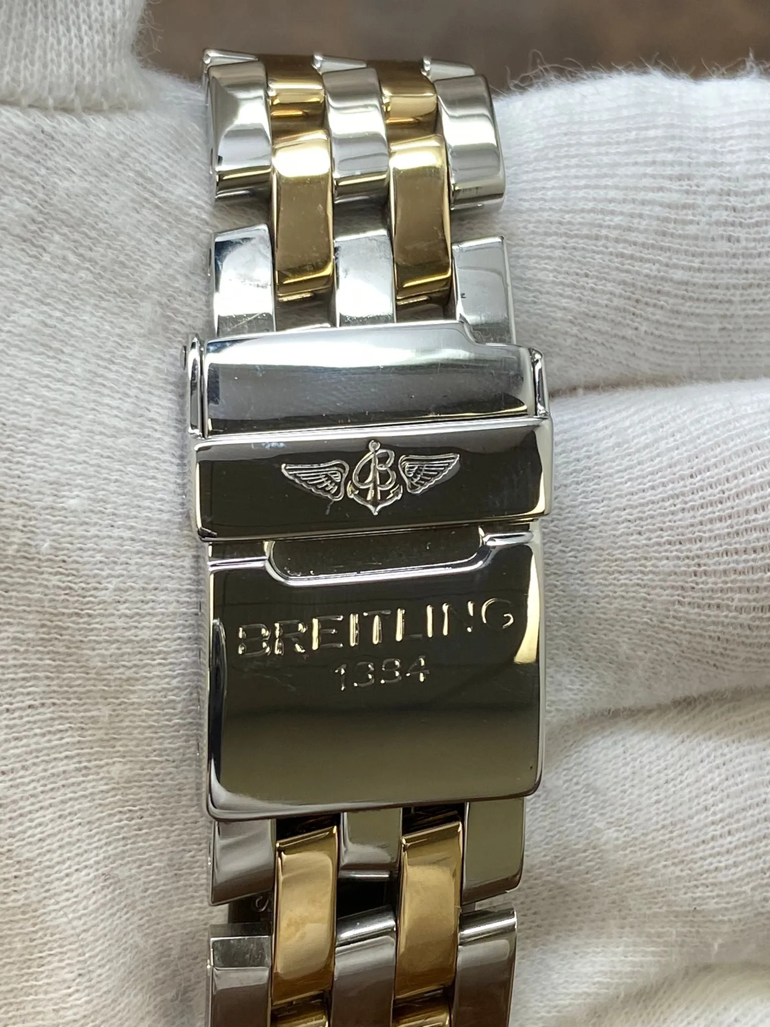 Breitling Crosswind 43mm 2tone Bracelet B13055 White Roman Dial Automatic Men's Watch