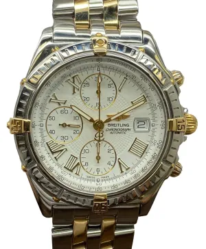 Breitling Crosswind 43mm 2tone Bracelet B13055 White Roman Dial Automatic Men's Watch