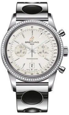 Breitling - Transocean Chronograph 38 Steel - Diamond Bezel - Air Racer Bracelet