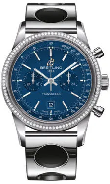 Breitling - Transocean Chronograph 38 Steel - Diamond Bezel - Air Racer Bracelet