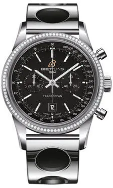 Breitling - Transocean Chronograph 38 Steel - Diamond Bezel - Air Racer Bracelet