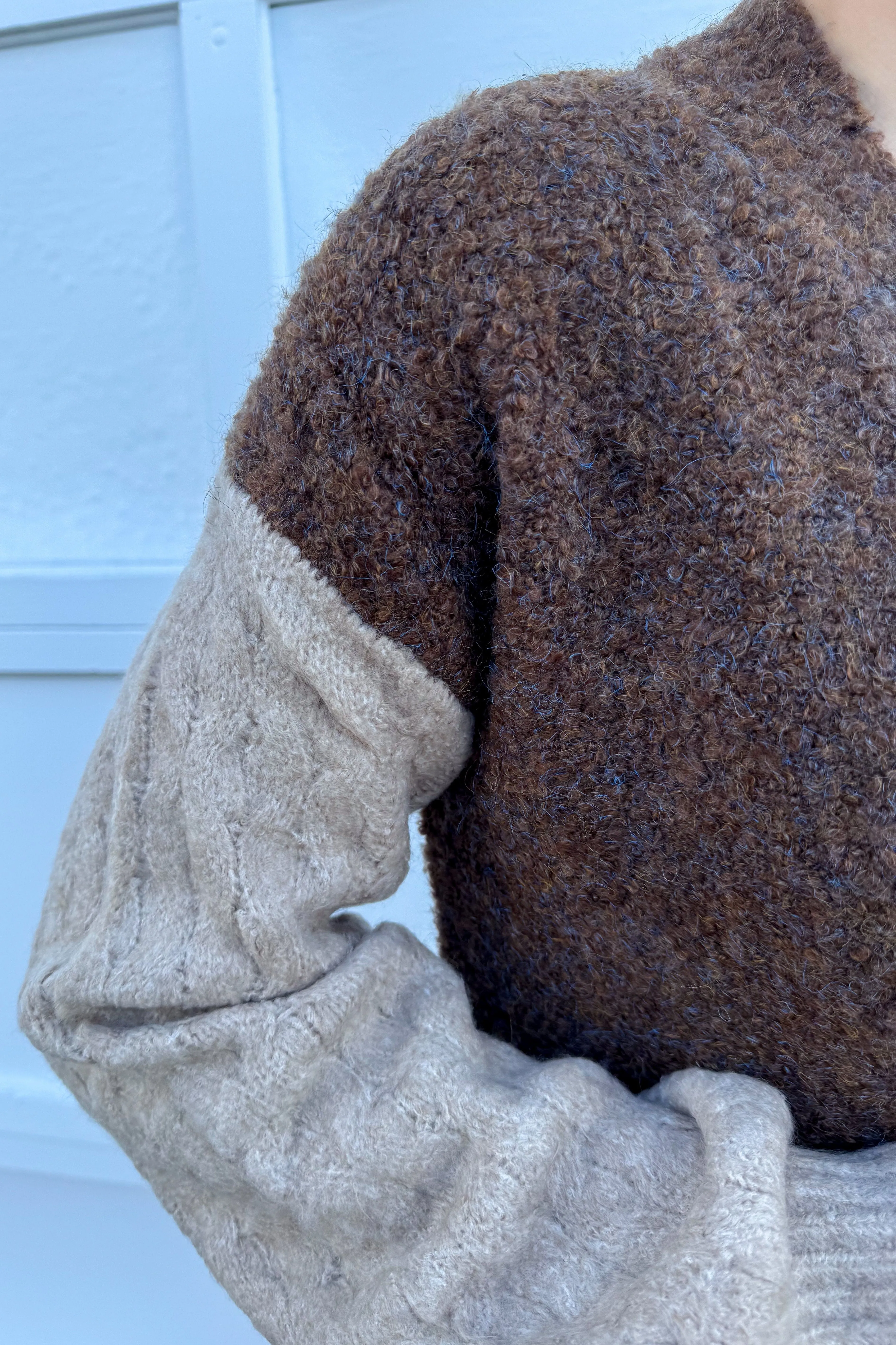 Brown & Taupe Colorblock Cardigan