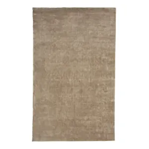 Brown Modern Linen Tencel Blend Rug - 8'x 13'2"