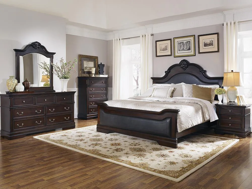 Cambridge Traditional Dark Brown Queen Five Piece Set