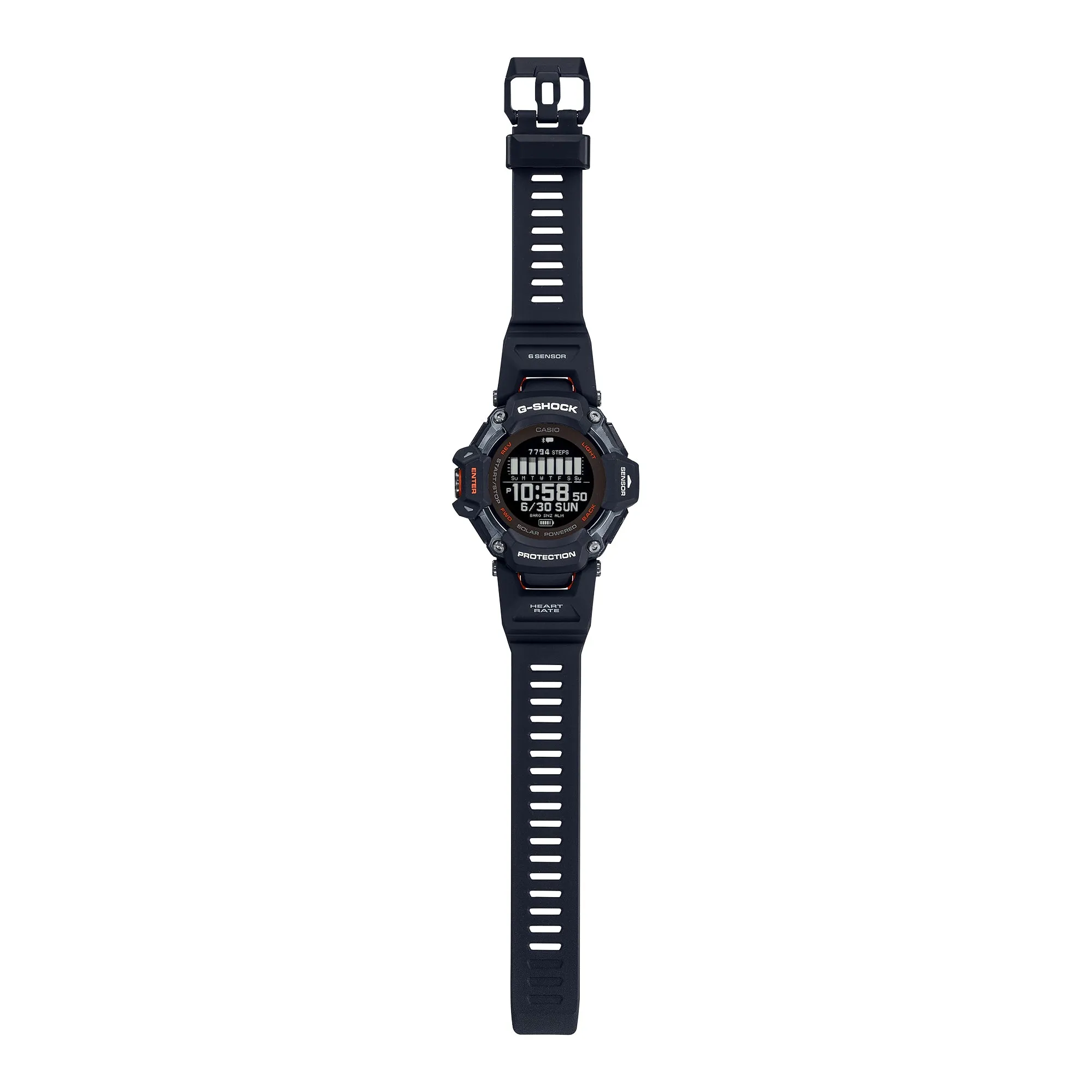 Casio G-Shock GBD-H2000 Lineup G-SQUAD Bluetooth® Tough Solar Multi-Sport Series Bio-Based Black Resin Band Watch GBDH2000-1A GBD-H2000-1A