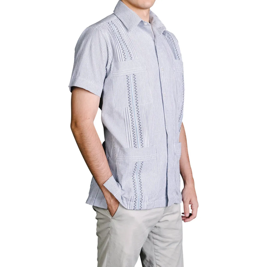 Charleston Classic Guayabera - Navy