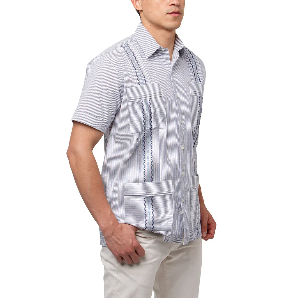 Charleston Classic Guayabera - Navy