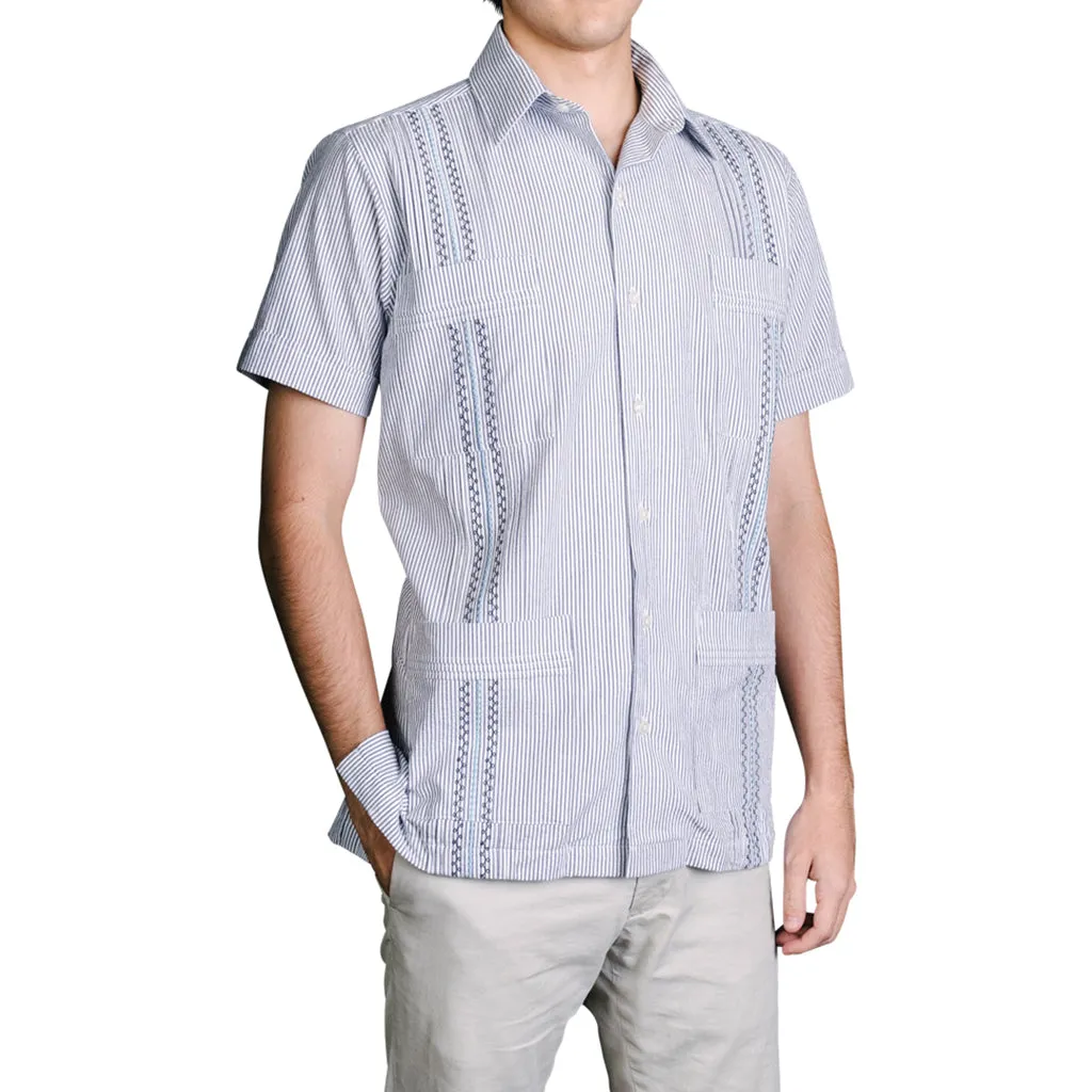 Charleston Classic Guayabera - Navy