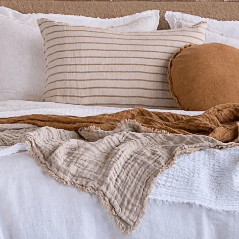 Crush Double Linen Russo/Sable Throw