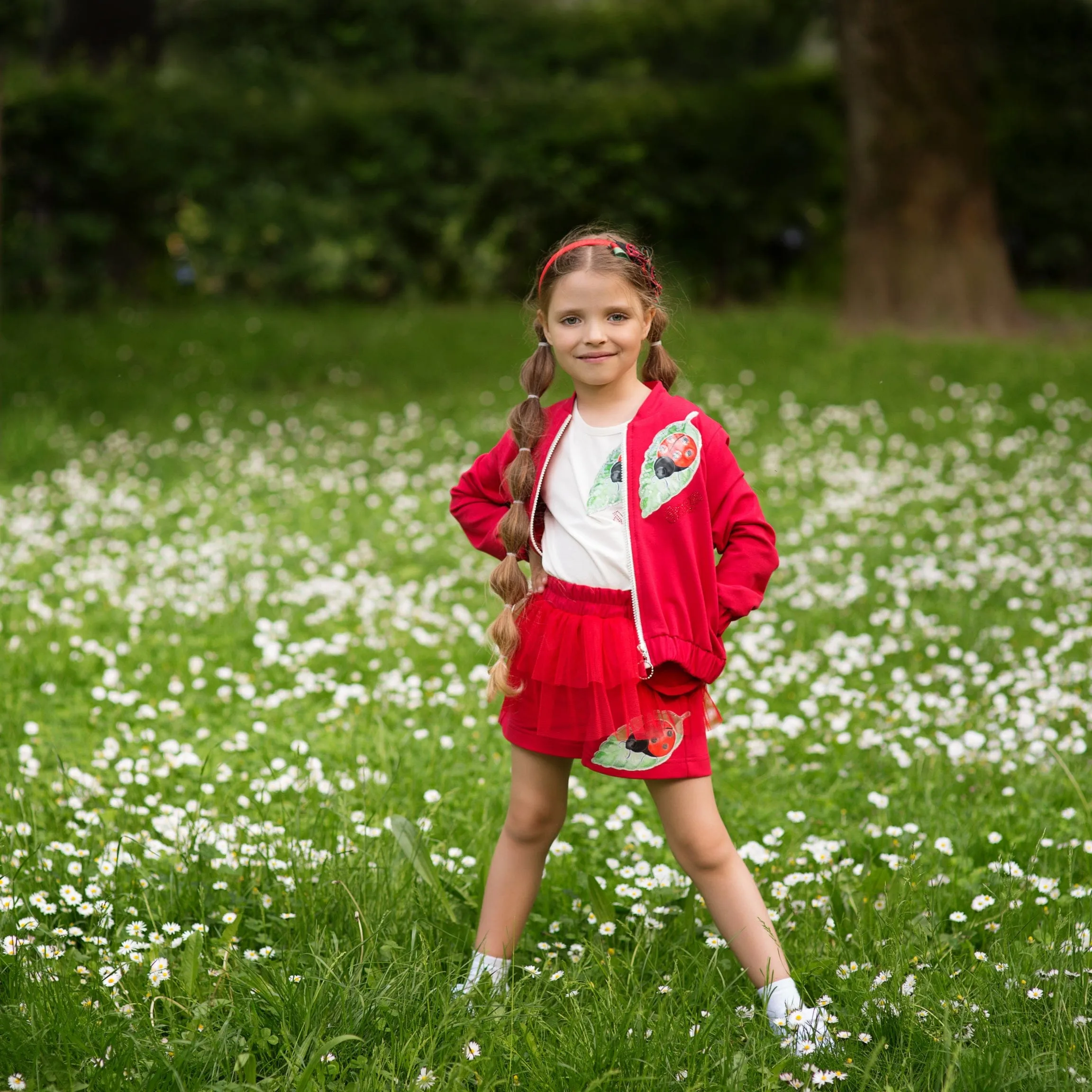 Daga - Crazy Ladybirds Two Piece Short Set - Red he