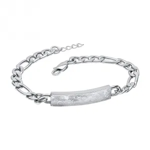 Damascus Stainless Steel ID Bar Chain Bracelet B5452