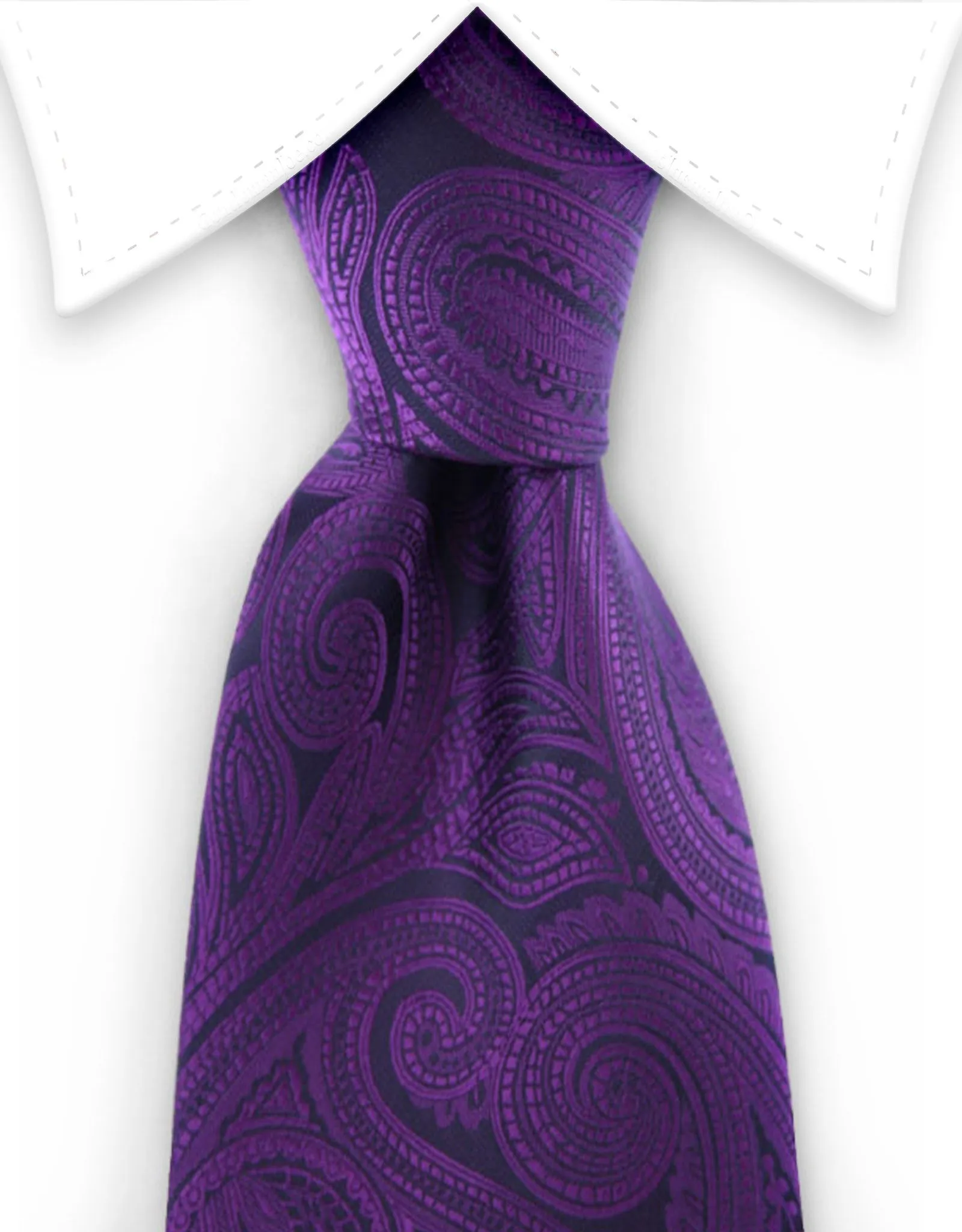 Dark Purple & Black Paisley Tie