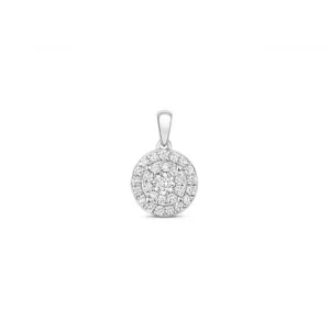 Diamond Jewellery 9ct White Gold Diamond Illusion Cluster Pendant PD148W