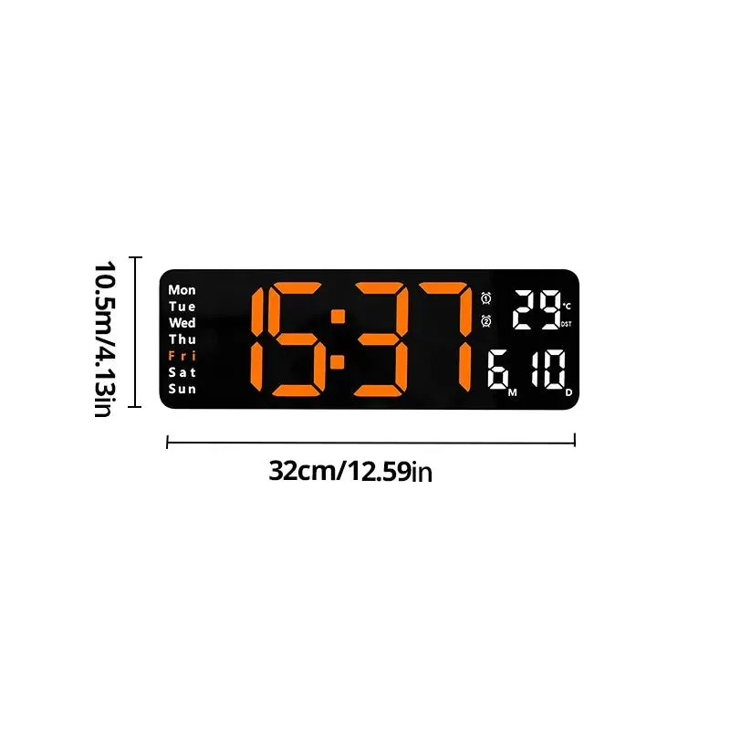 Digital Display Remote Control Temperature LED Wall Clock