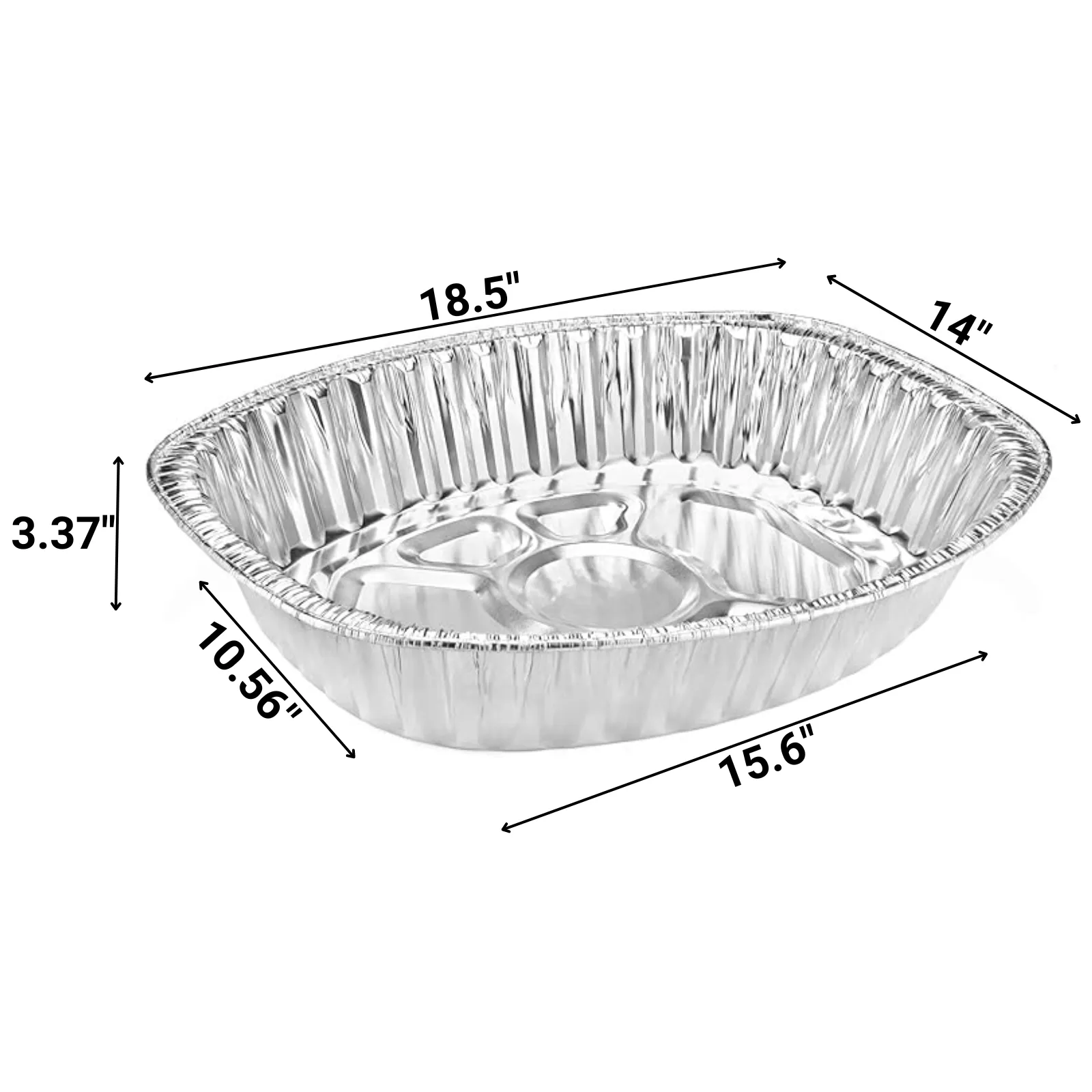 Disposable & Durable  Large Oval Turkey Roaster Pans