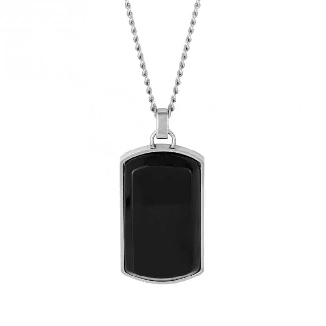 Dog Tag Black Onyx Necklace N4546B