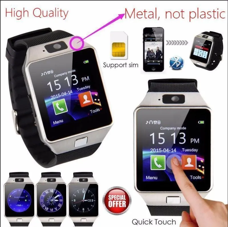 DZ09 Bluetooth 4.1 Smart Watch Phone   Camera SIM Card For Android IOS Phones US