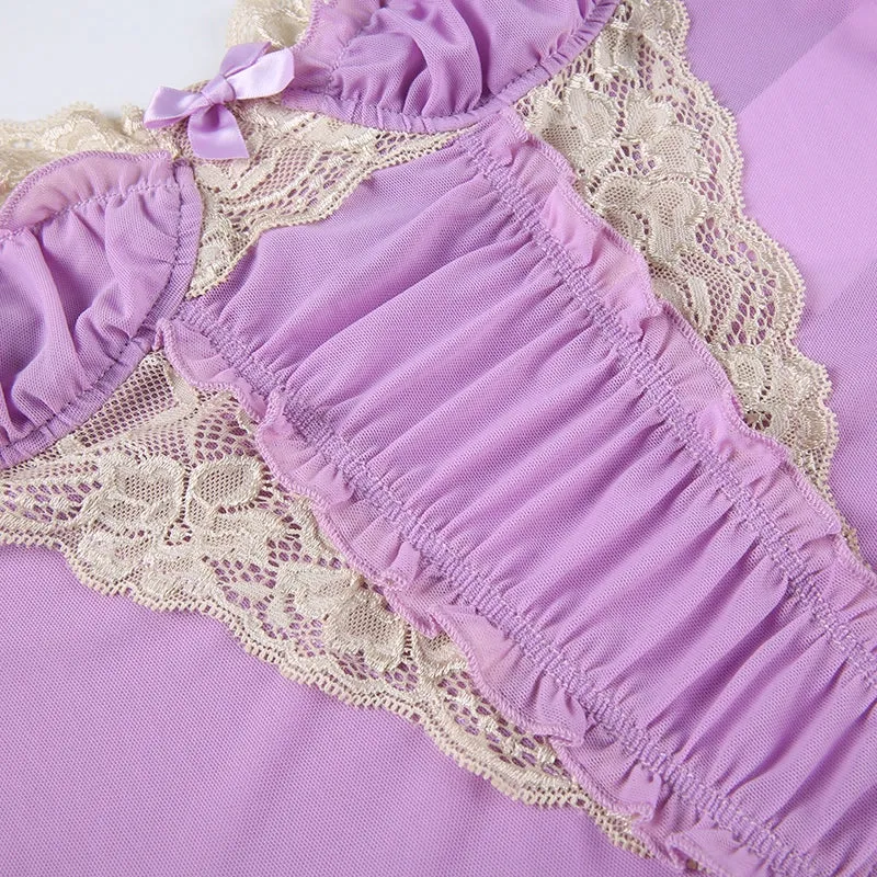 Erma Lace Corset Top in Purple