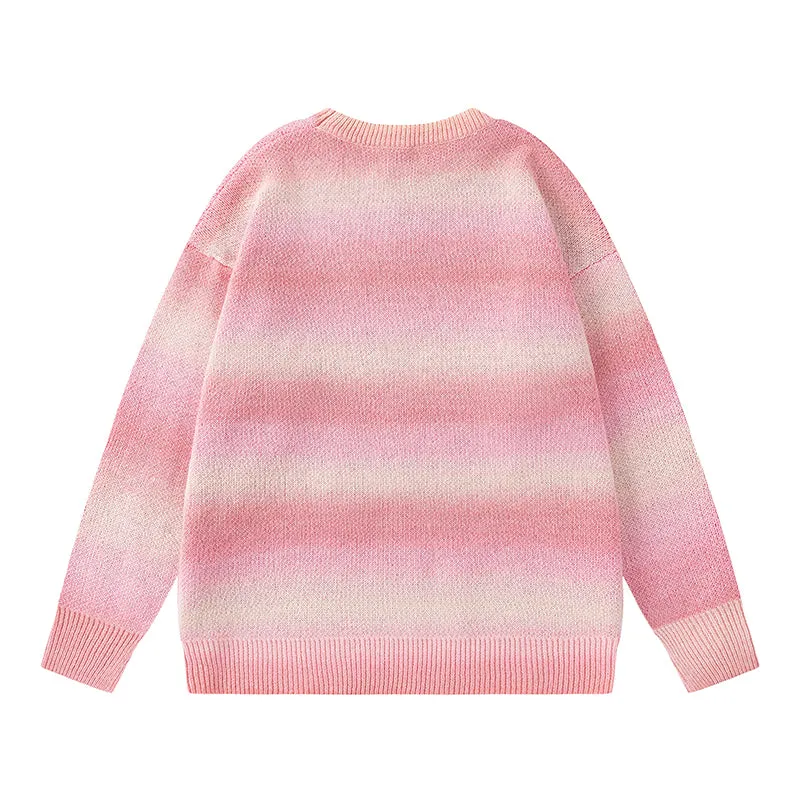 Faire Echo rainbow striped digital sweater