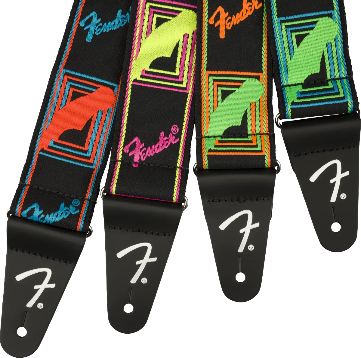 Fender Neon Monogrammed Strap -Yellow/Pink