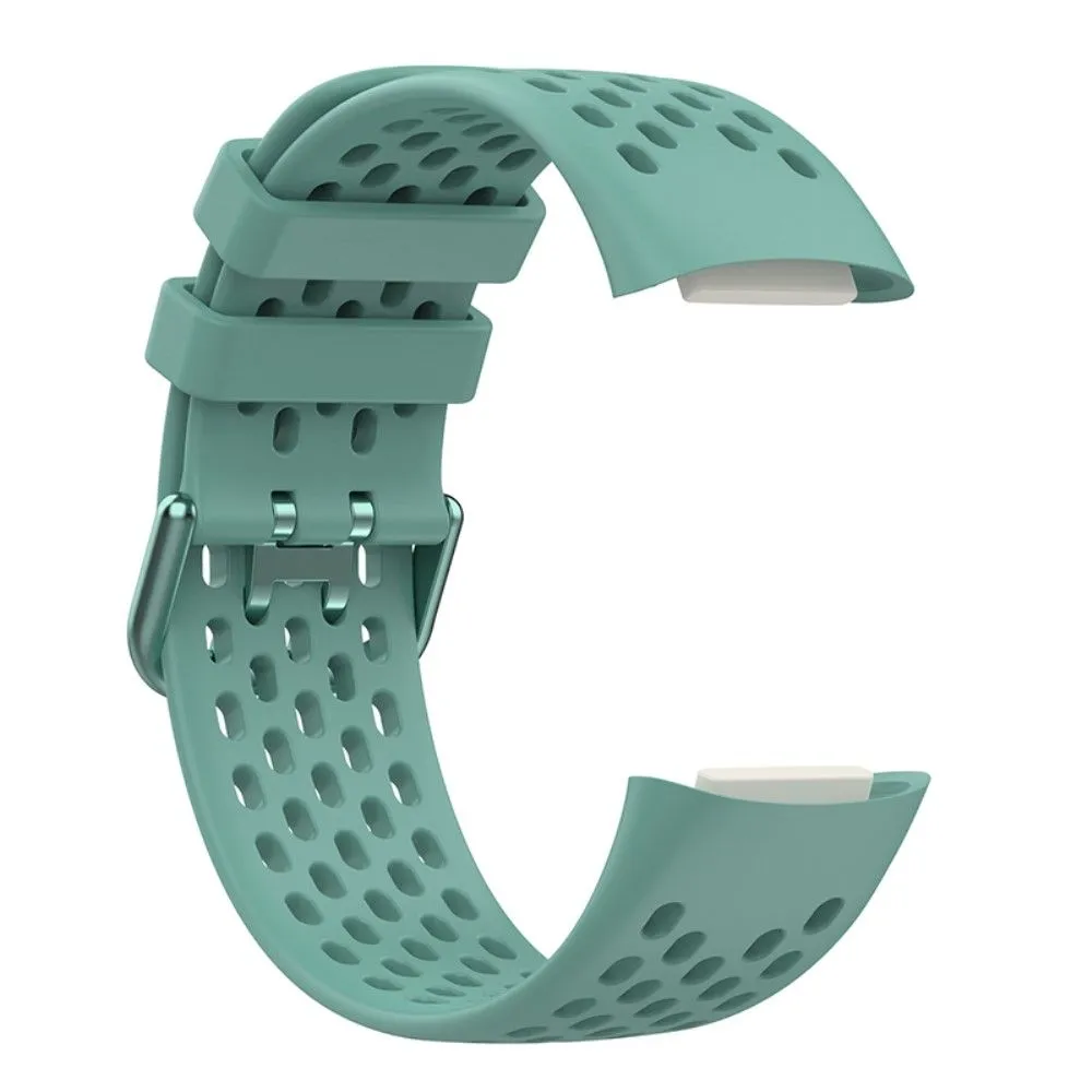 Fitbit Charge 5 silicone breathable watch strap - Blackish Green