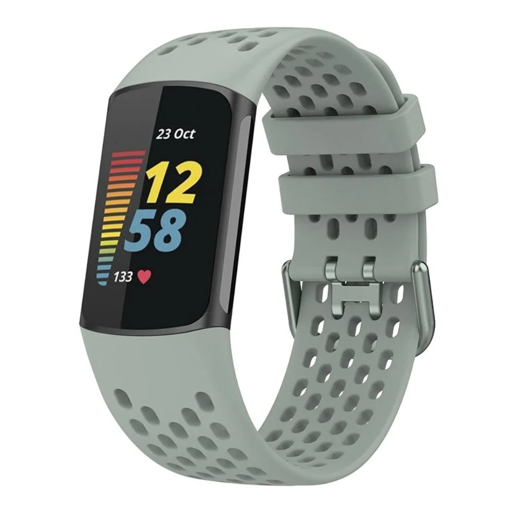 Fitbit Charge 5 silicone breathable watch strap - Grey