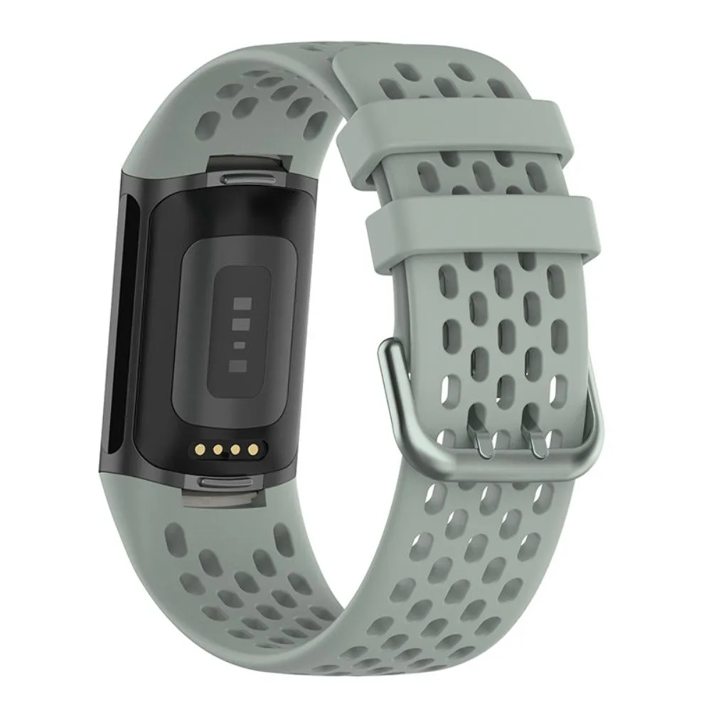 Fitbit Charge 5 silicone breathable watch strap - Grey