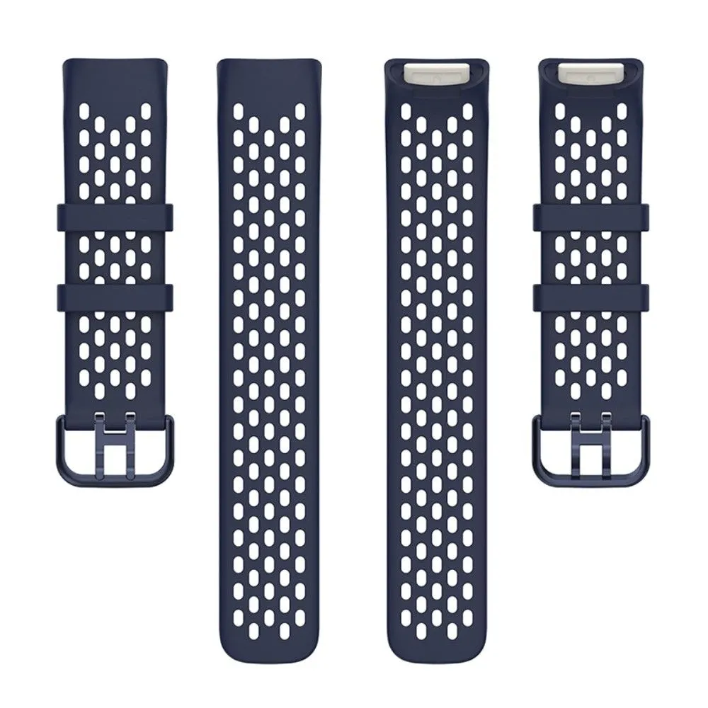 Fitbit Charge 5 silicone breathable watch strap - Navy Blue