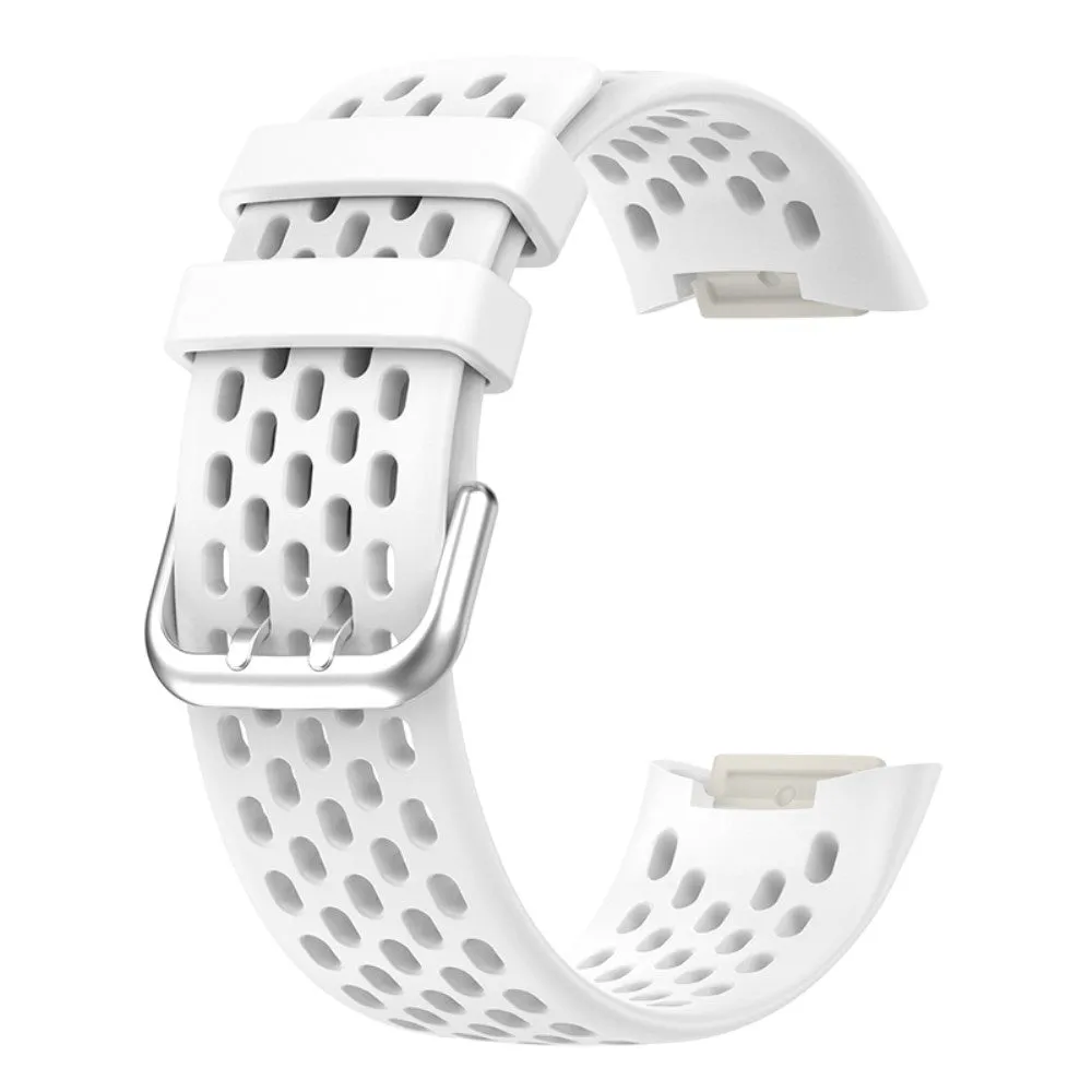 Fitbit Charge 5 silicone breathable watch strap - White