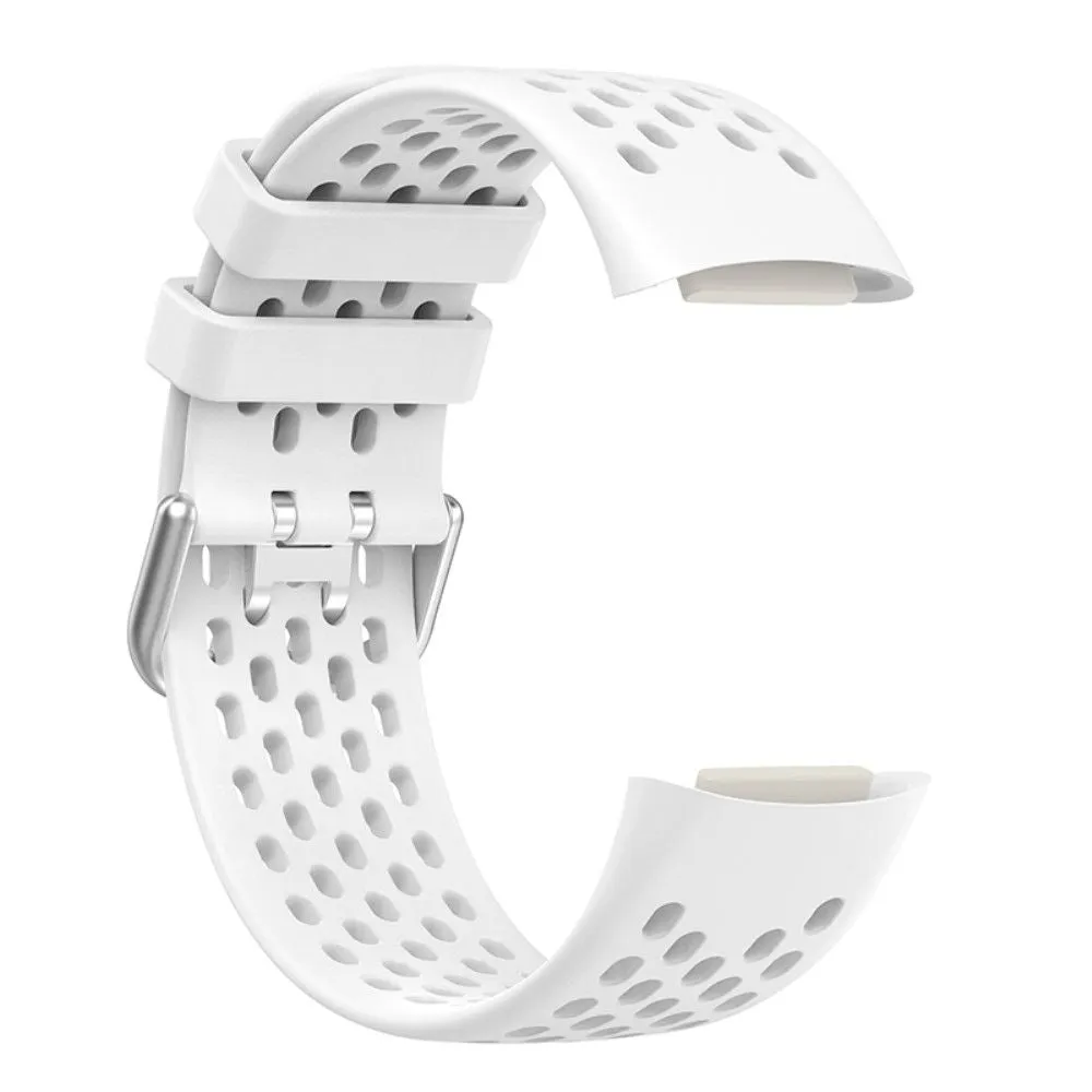 Fitbit Charge 5 silicone breathable watch strap - White