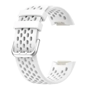 Fitbit Charge 5 silicone breathable watch strap - White