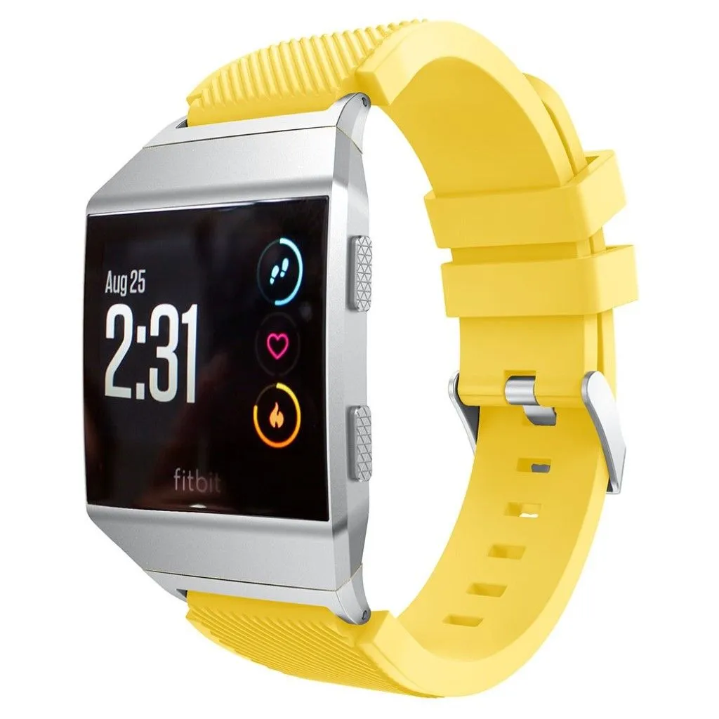 Fitbit Ionic twill texture silicone watchband with connector- Yellow